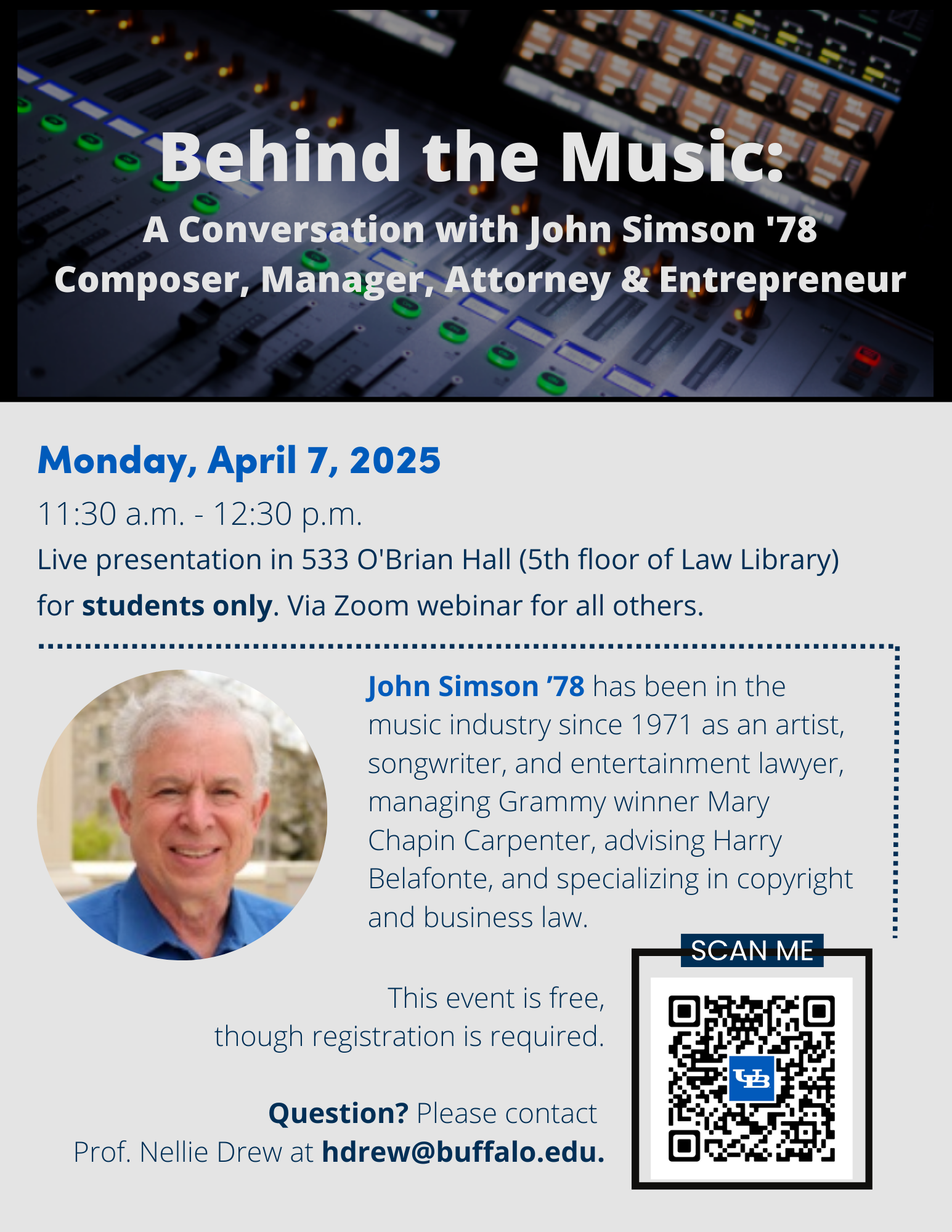 Behind the Music: A Conversation with UB Law Alum John Simson